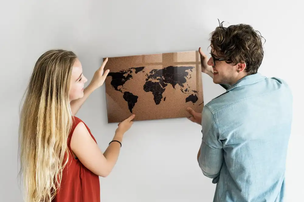 Szklana tablica magnetyczna atlas świata