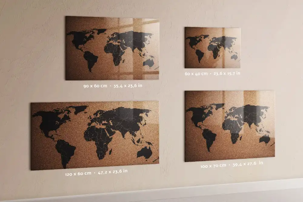Szklana tablica magnetyczna atlas świata