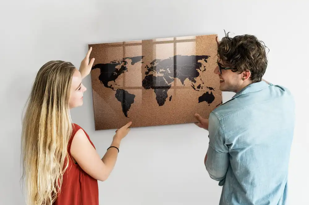 Szklana tablica magnetyczna atlas świata