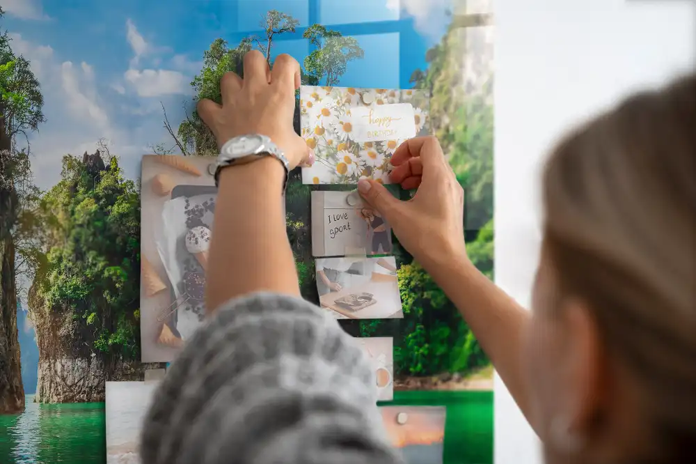 Tablica magnetyczna na ścianę jezioro w lesie