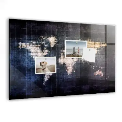 Tablica na magnesy artystyczna mapa świata