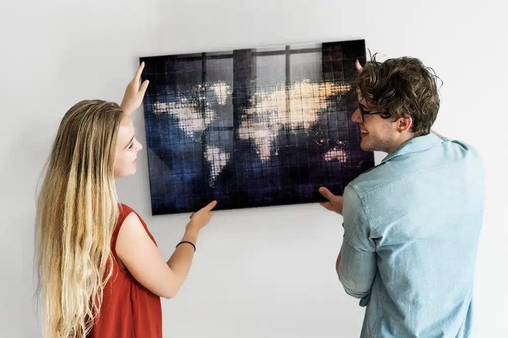 Tablica na magnesy artystyczna mapa świata