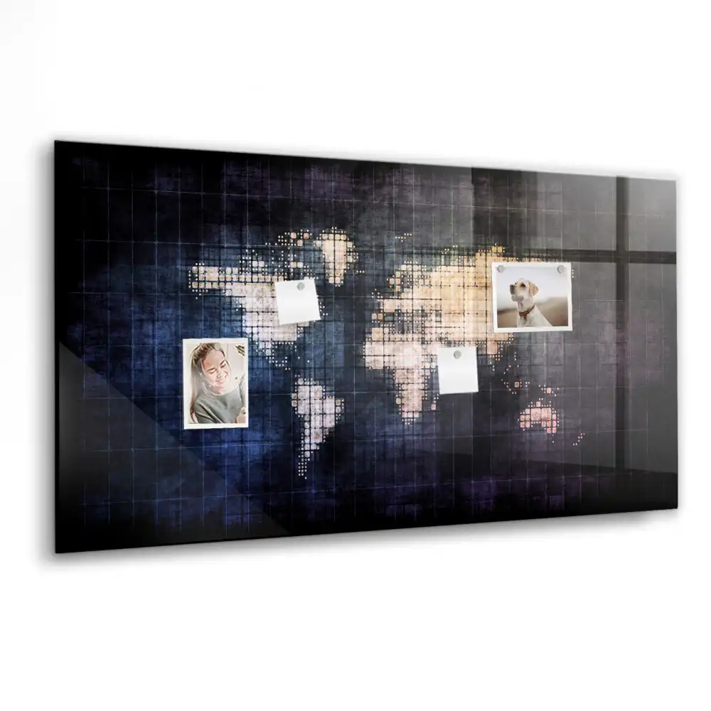 Tablica na magnesy artystyczna mapa świata