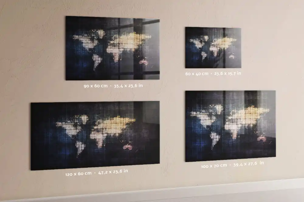 Tablica na magnesy artystyczna mapa świata