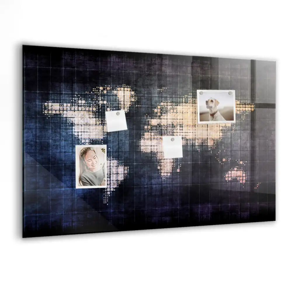Tablica na magnesy artystyczna mapa świata