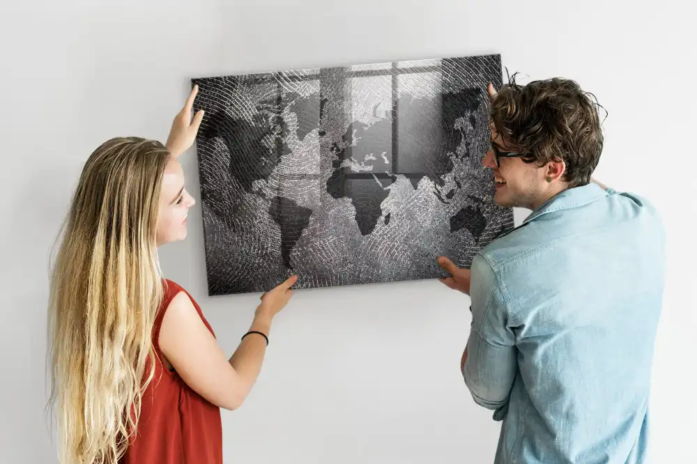 Magnetyczna tablica betonowa mapa świata