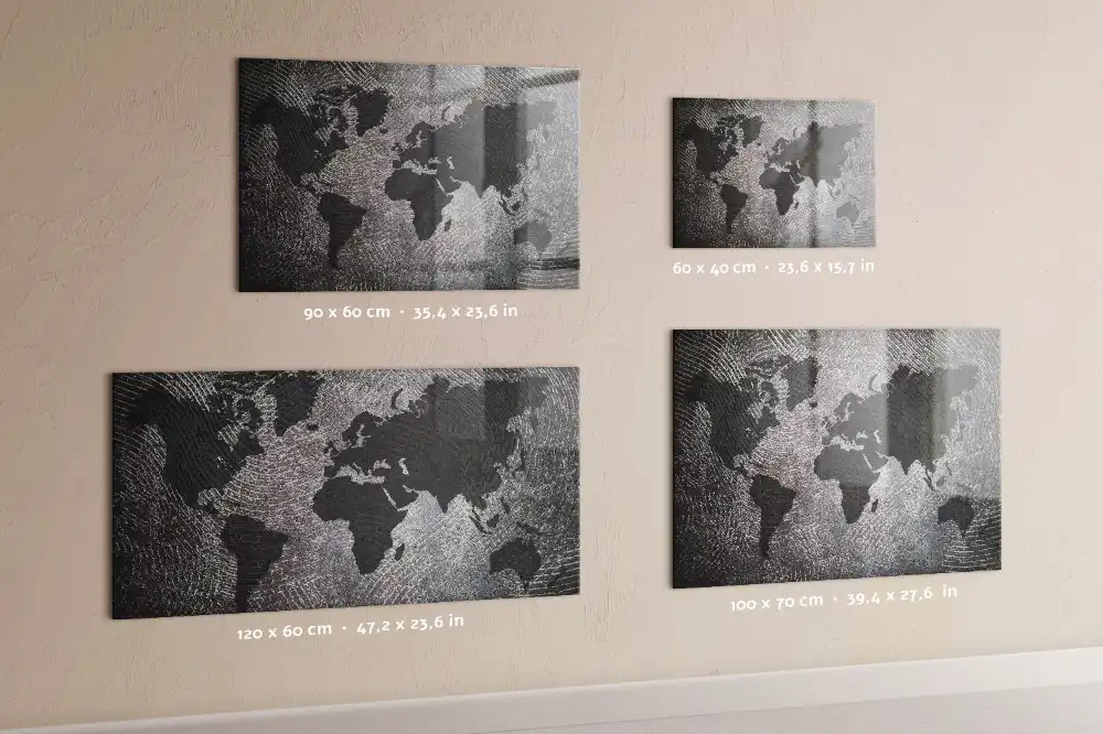 Magnetyczna tablica betonowa mapa świata