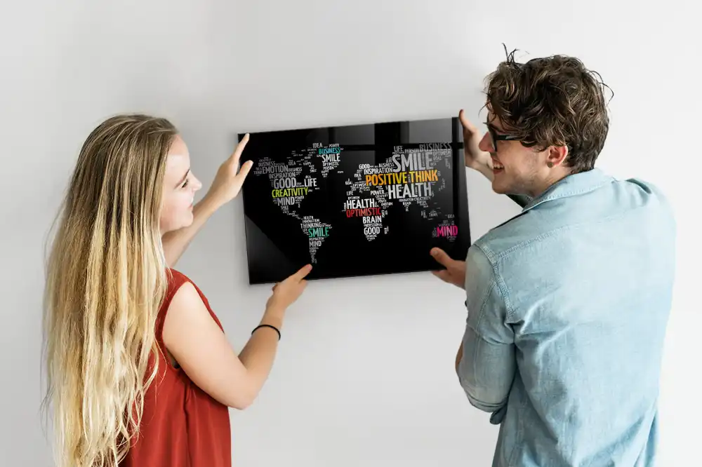 Tablica na magnesy kolorowa mapa świata