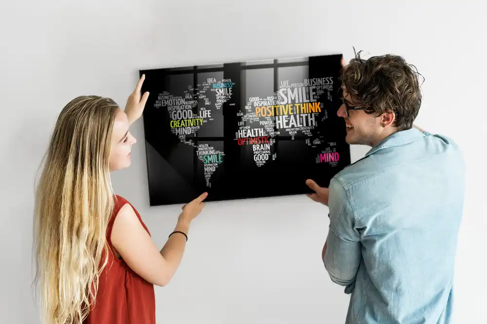Tablica na magnesy kolorowa mapa świata