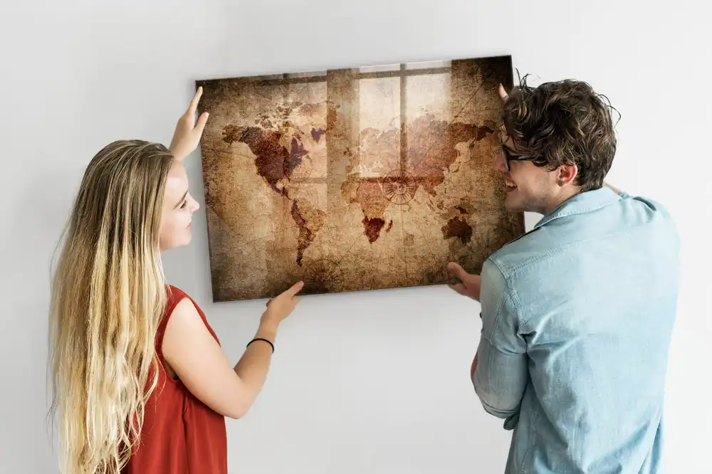 Magnetyczna tablica historyczna mapa świata