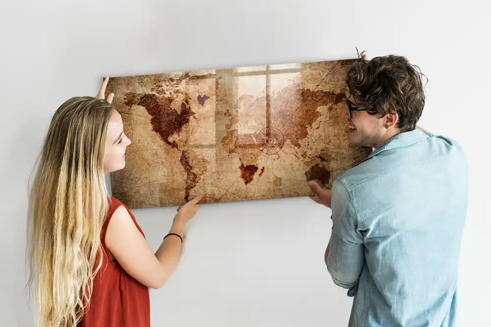 Magnetyczna tablica historyczna mapa świata