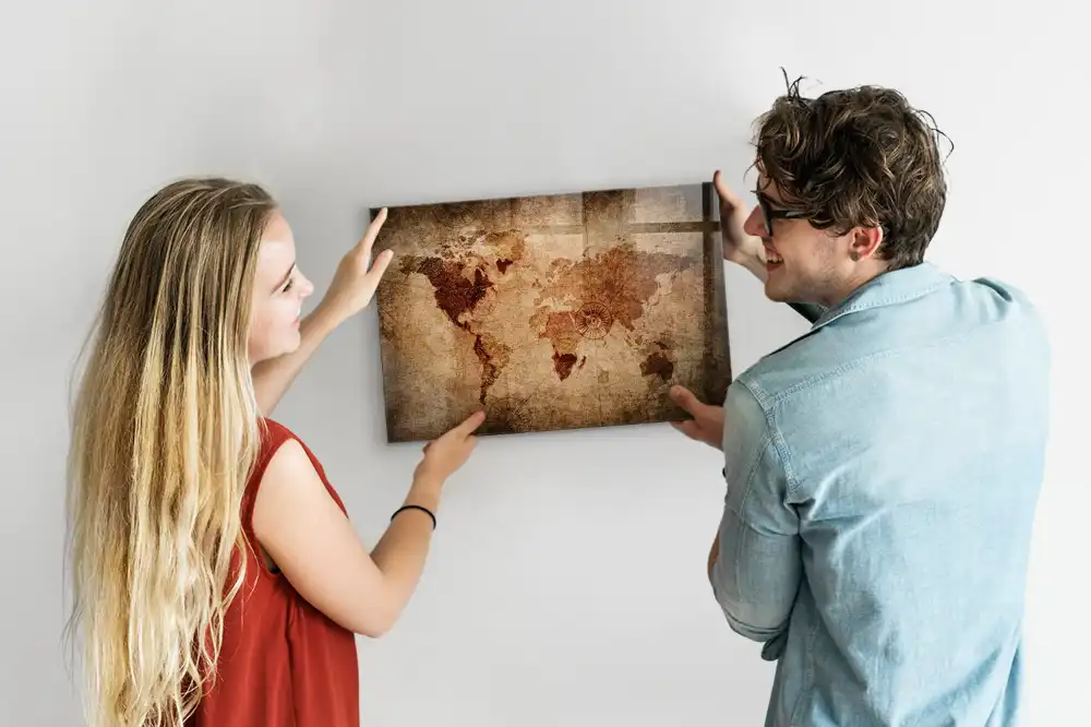 Magnetyczna tablica historyczna mapa świata