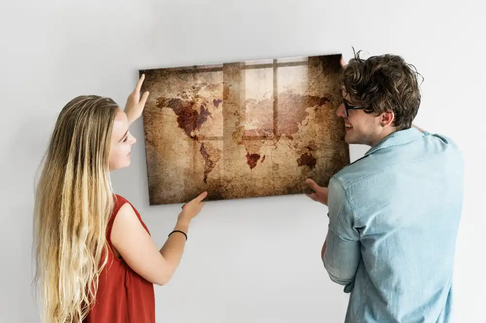 Magnetyczna tablica historyczna mapa świata
