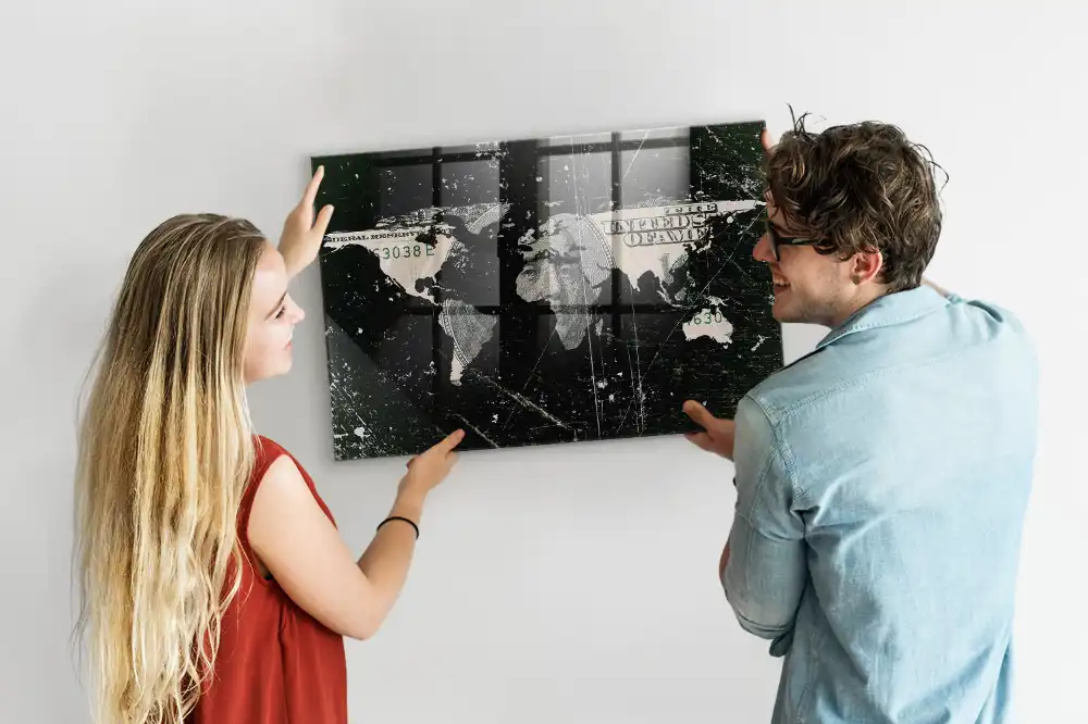 Magnetyczna tablica finansowa mapa świata