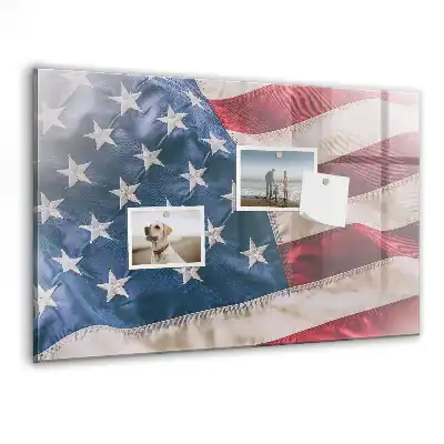 Szklana tablica magnetyczna flaga usa