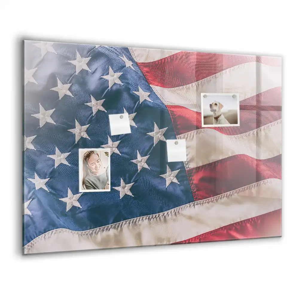 Szklana tablica magnetyczna flaga usa