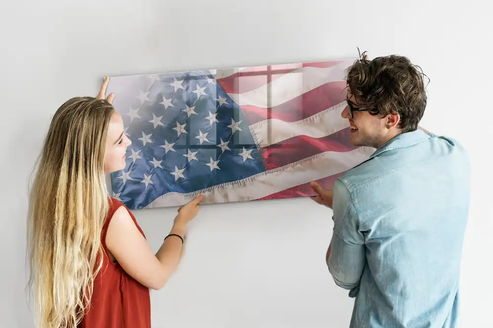Szklana tablica magnetyczna flaga usa