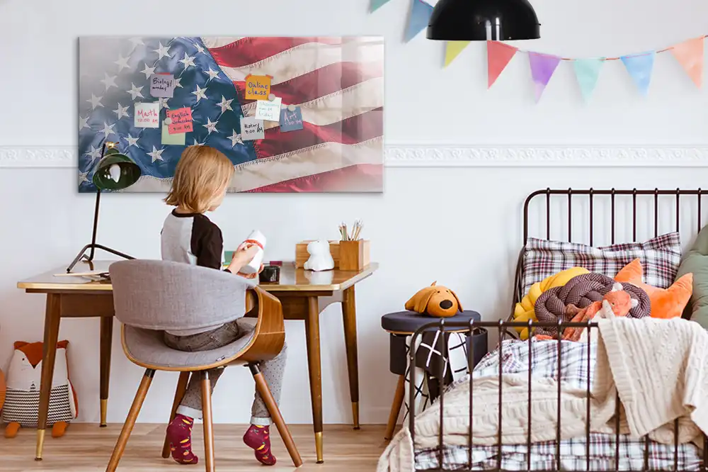 Szklana tablica magnetyczna flaga usa