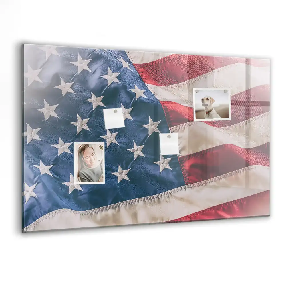 Szklana tablica magnetyczna flaga usa