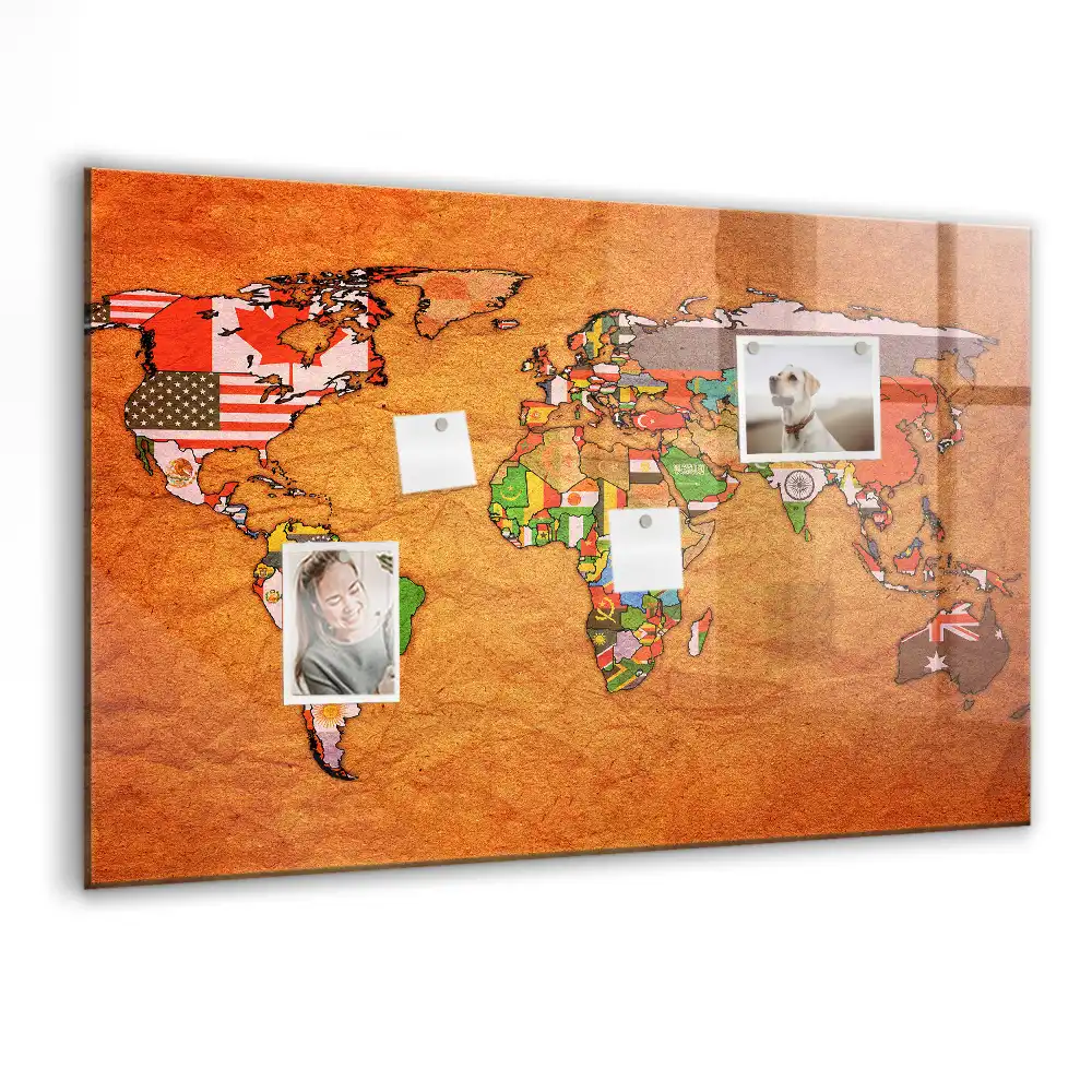 Tablica magnetyczna polityczna mapa świata