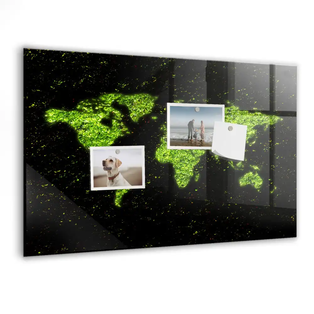Szklana tablica magnetyczna atlas świata