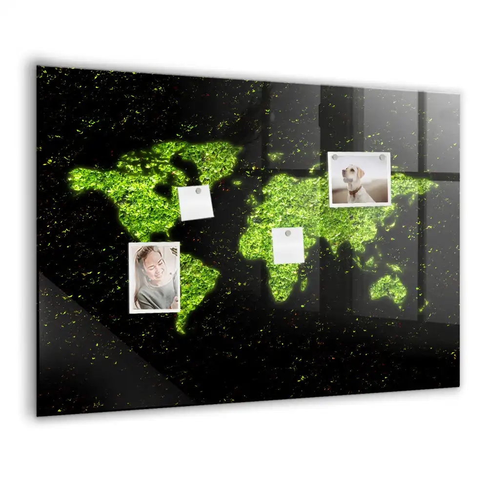 Szklana tablica magnetyczna atlas świata