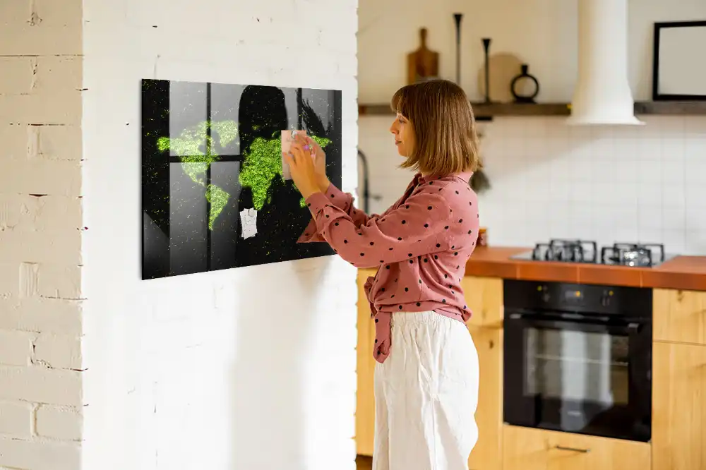 Szklana tablica magnetyczna atlas świata