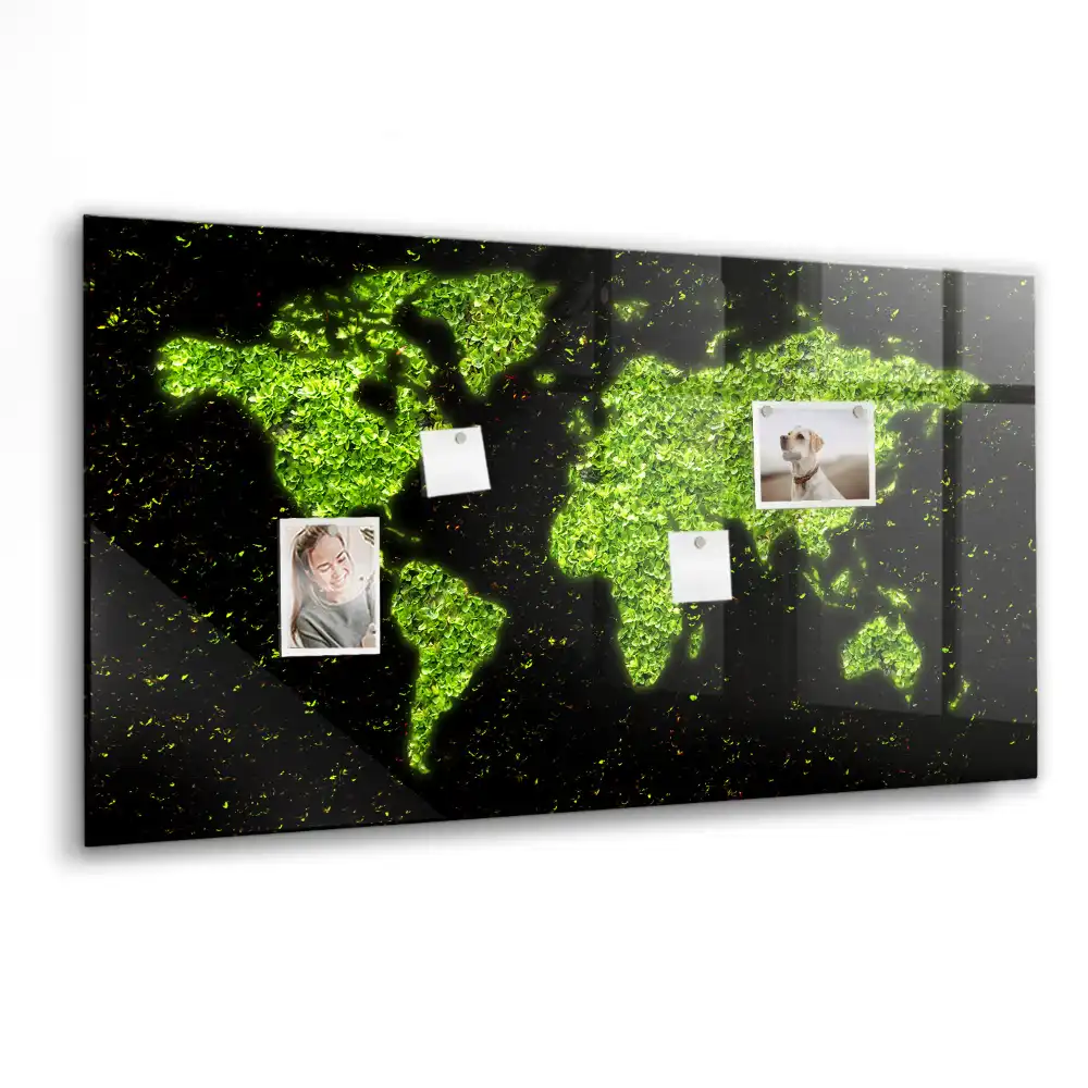 Szklana tablica magnetyczna atlas świata