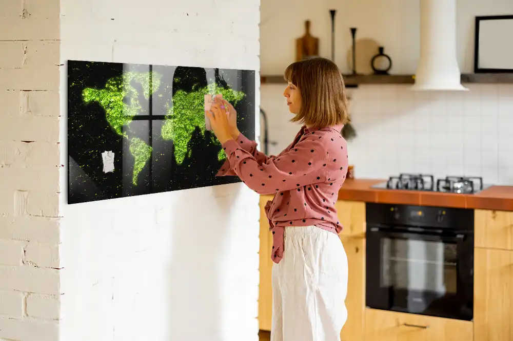 Szklana tablica magnetyczna atlas świata