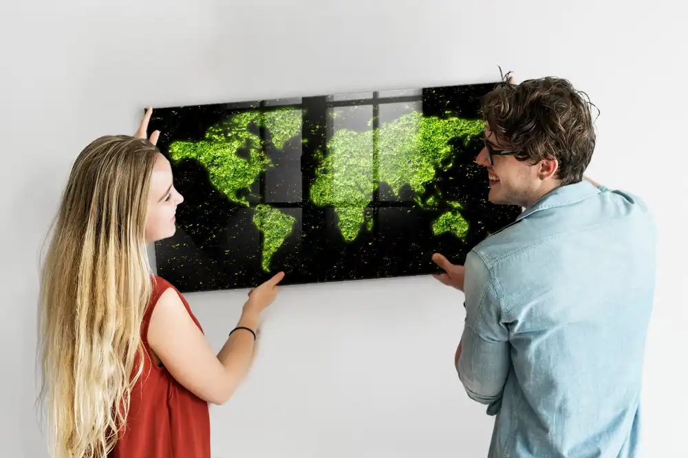 Szklana tablica magnetyczna atlas świata