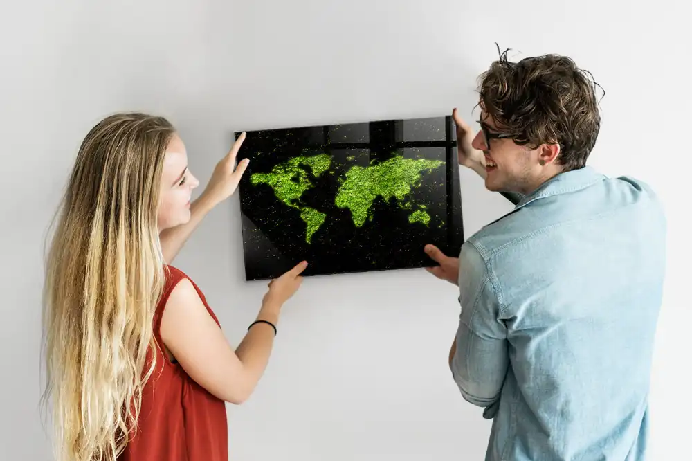 Szklana tablica magnetyczna atlas świata