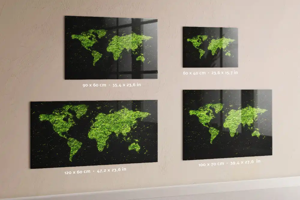 Szklana tablica magnetyczna atlas świata