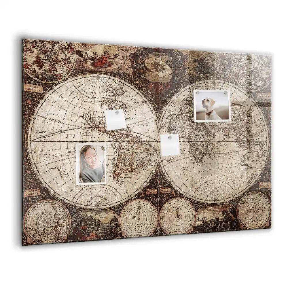 Tablica magnetyczna historyczna mapa świata