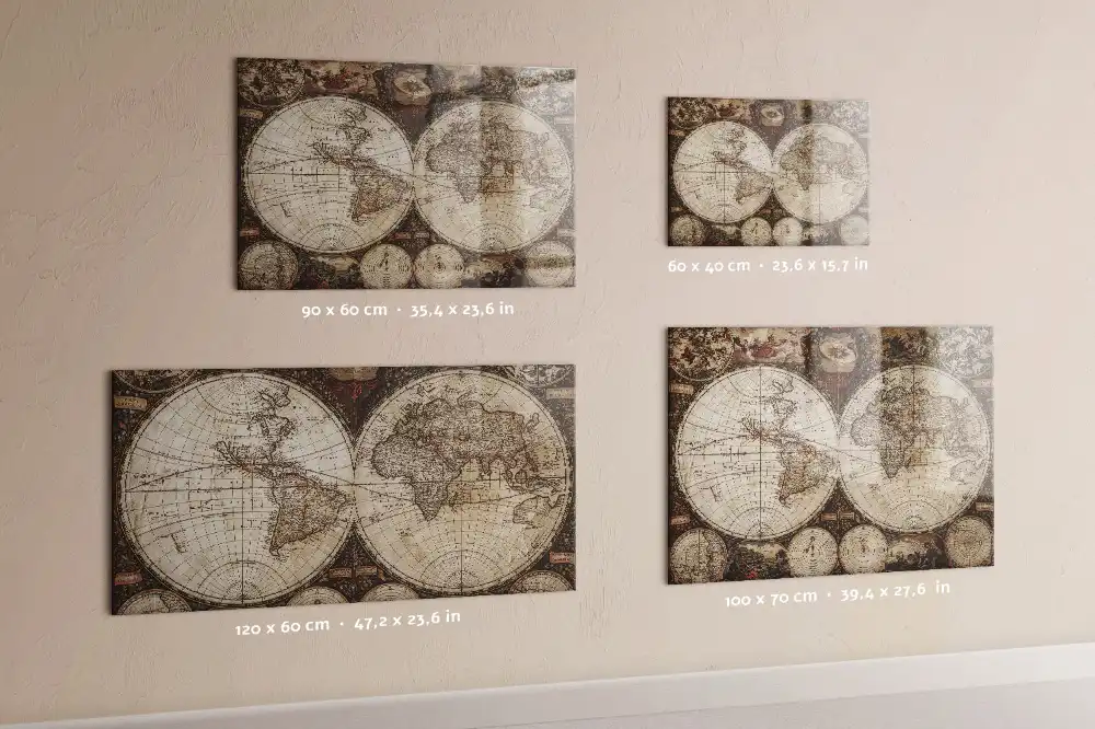 Tablica magnetyczna historyczna mapa świata