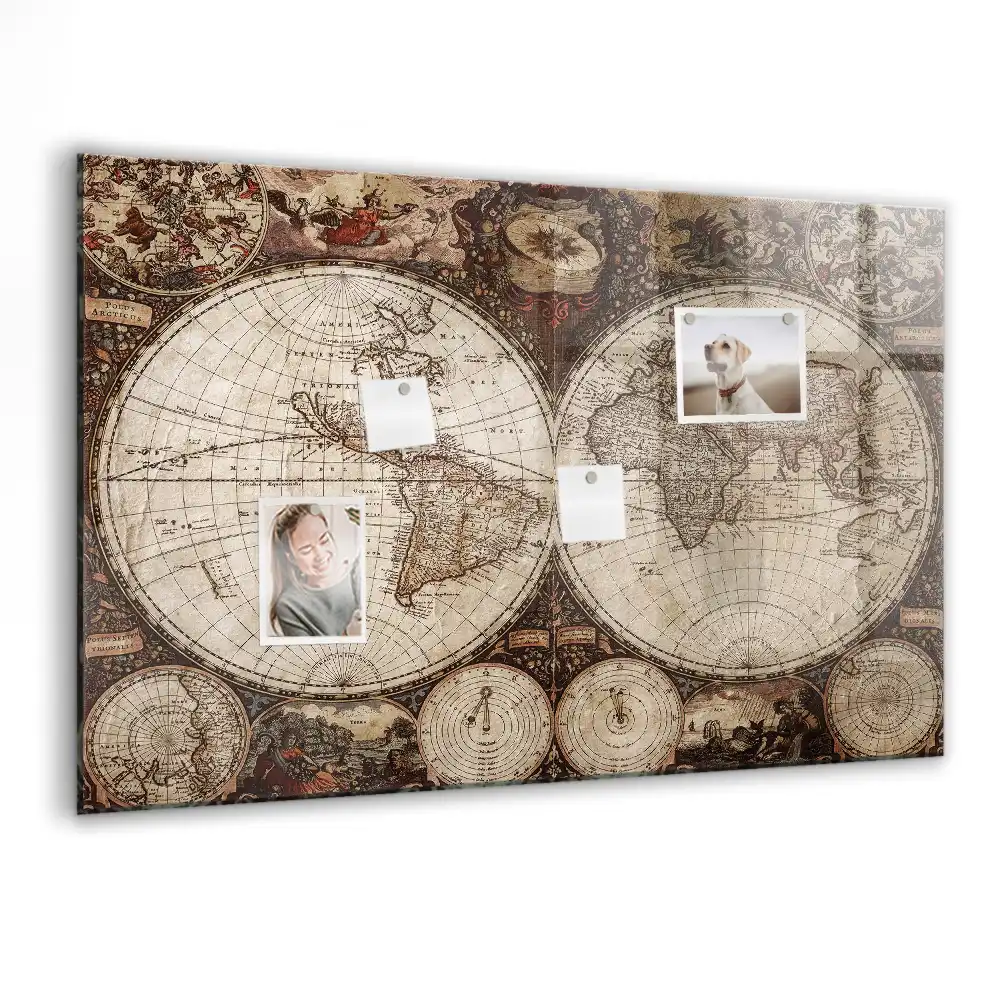 Tablica magnetyczna historyczna mapa świata