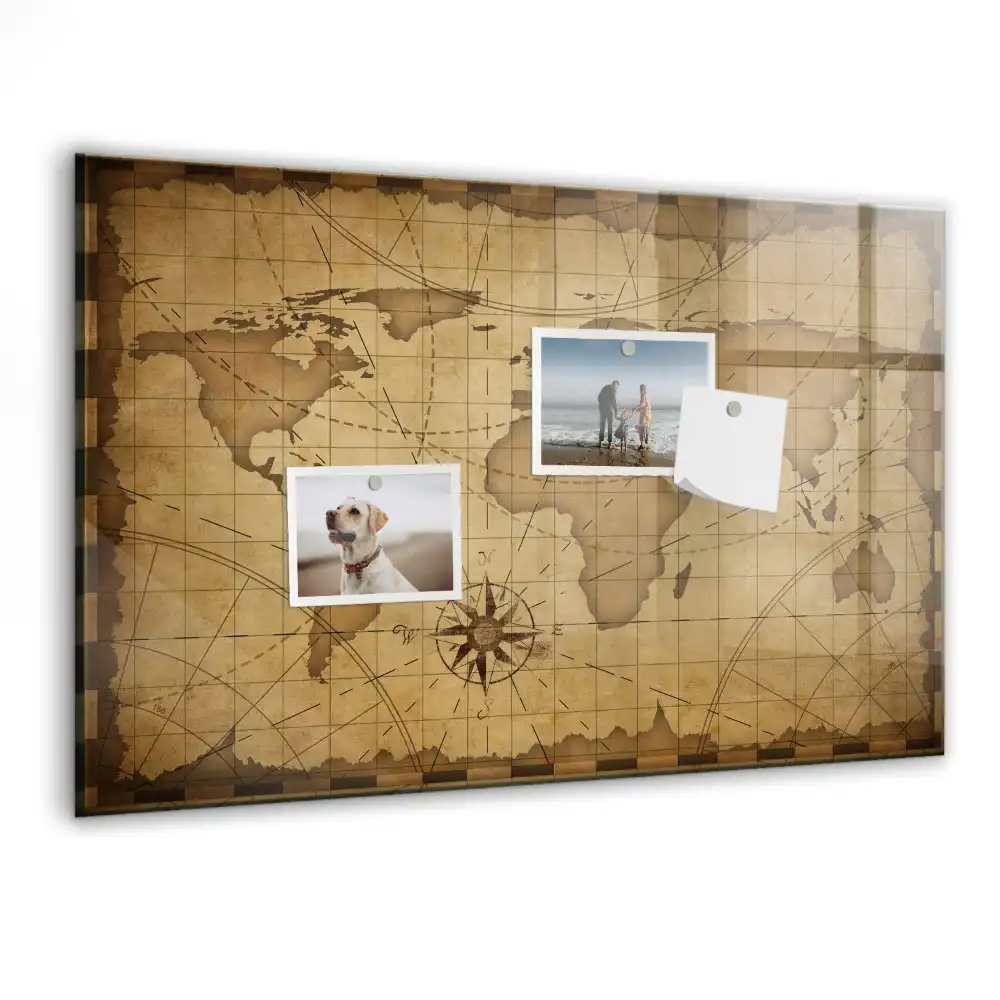 Tablica na magnesy retro mapa świata
