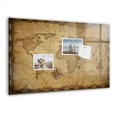 Tablica na magnesy retro mapa świata