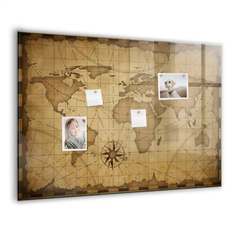 Tablica na magnesy retro mapa świata