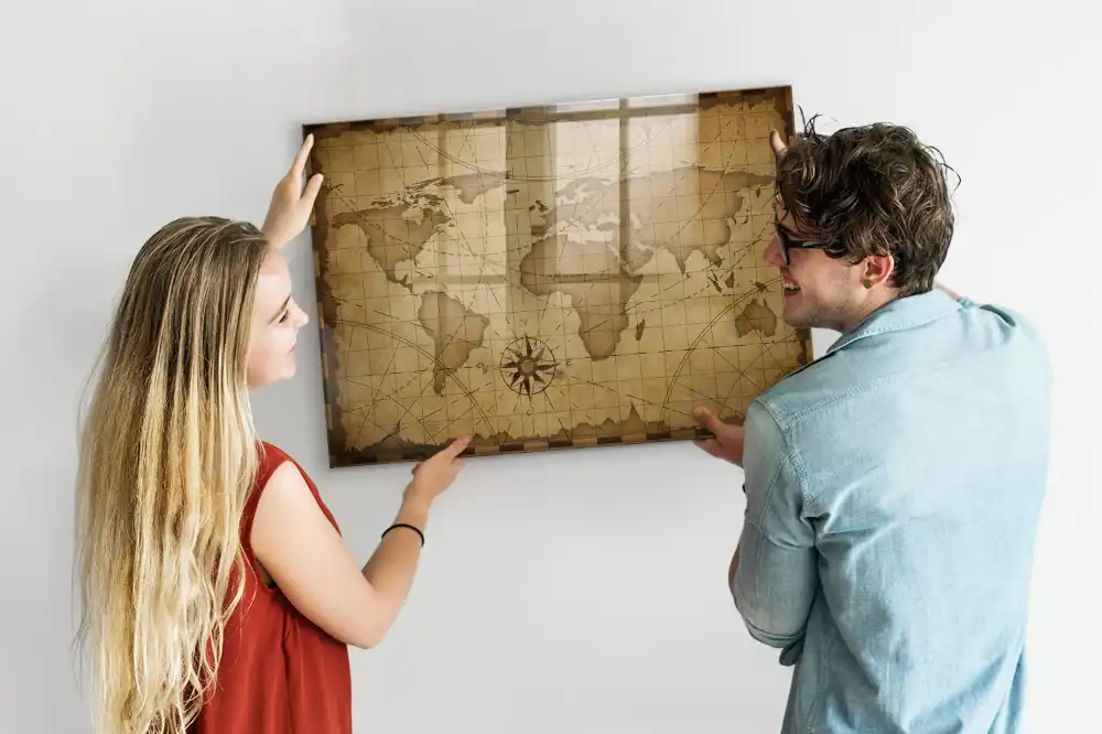 Tablica na magnesy retro mapa świata