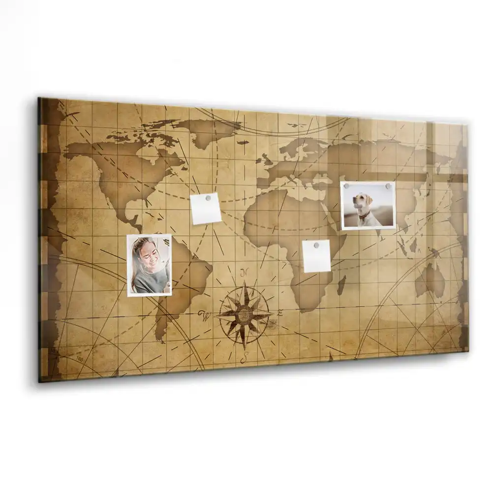 Tablica na magnesy retro mapa świata