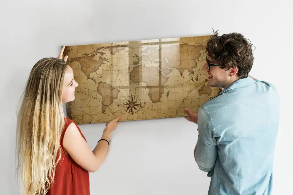 Tablica na magnesy retro mapa świata