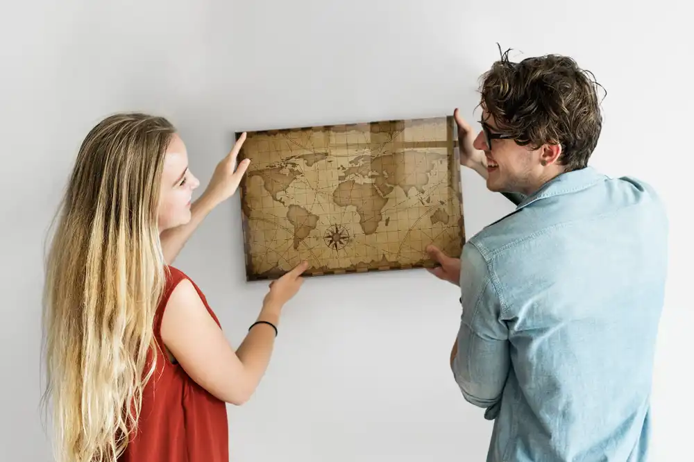 Tablica na magnesy retro mapa świata