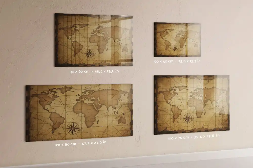 Tablica na magnesy retro mapa świata