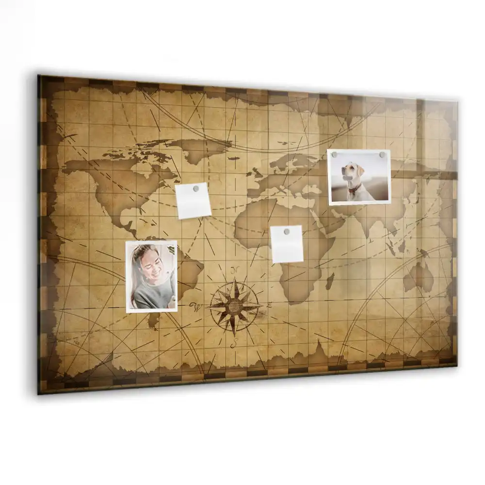 Tablica na magnesy retro mapa świata