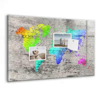 Szklana tablica magnetyczna atlas świata