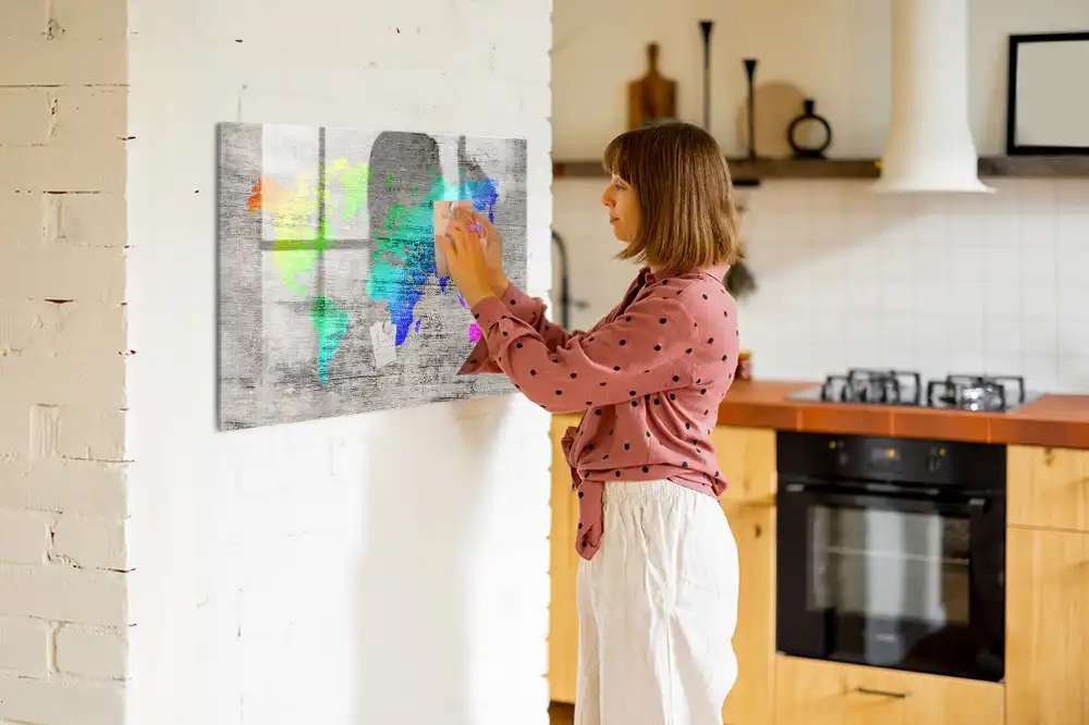 Szklana tablica magnetyczna atlas świata