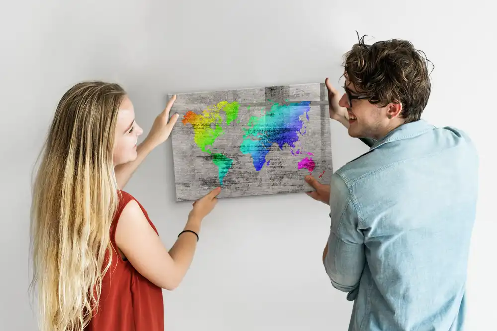 Szklana tablica magnetyczna atlas świata