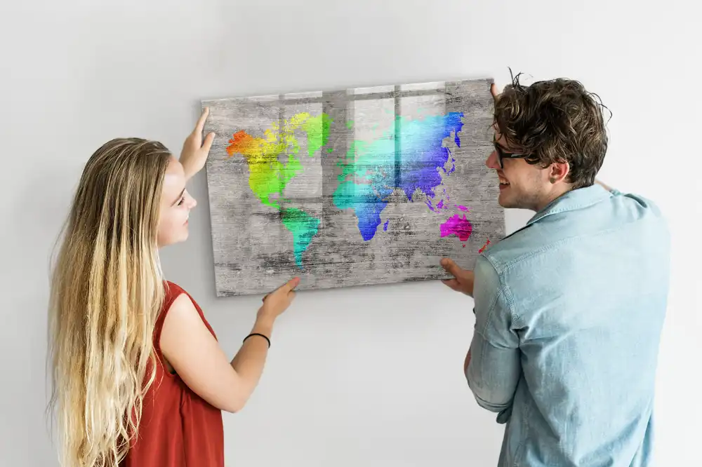 Szklana tablica magnetyczna atlas świata