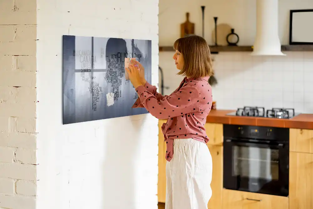 Tablica magnetyczna typograficzna mapa świata