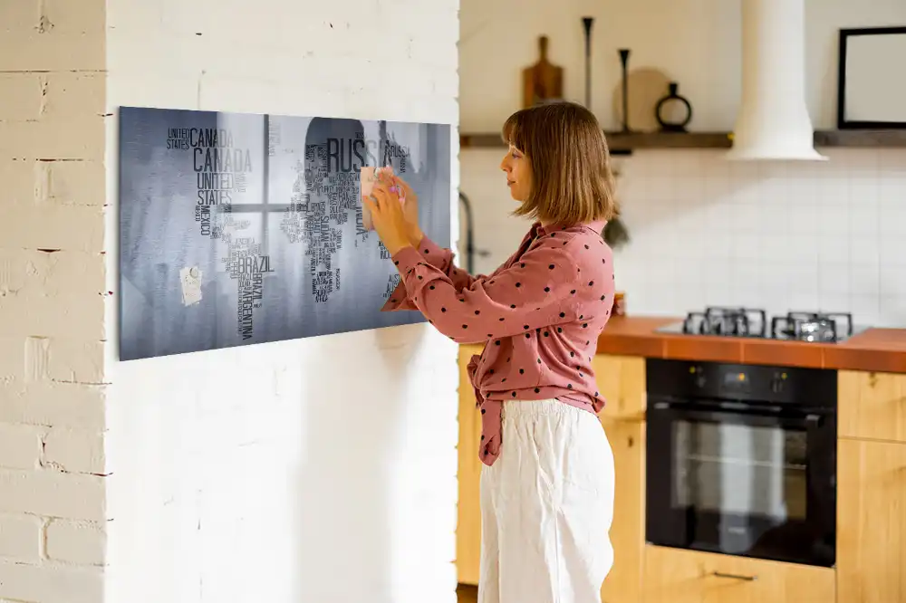 Tablica magnetyczna typograficzna mapa świata